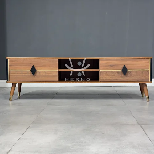 میز تلویزیون دیاموند(شرکت رئال)-وکیوم گردویی