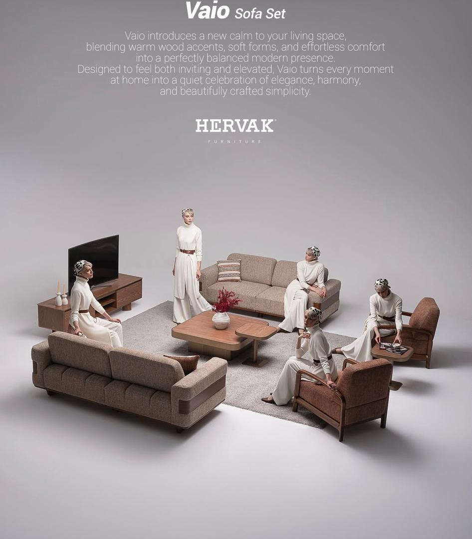 مبل8نفره وایو(شرکت هرواک)-کرم آجری