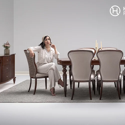 میز غذاخوری گلاریس( شرکت هرواک )-گردویی براق