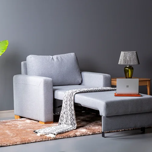 مبل تخت شو تک نفره پاویا ( مارکزا هوم ) - طوسی