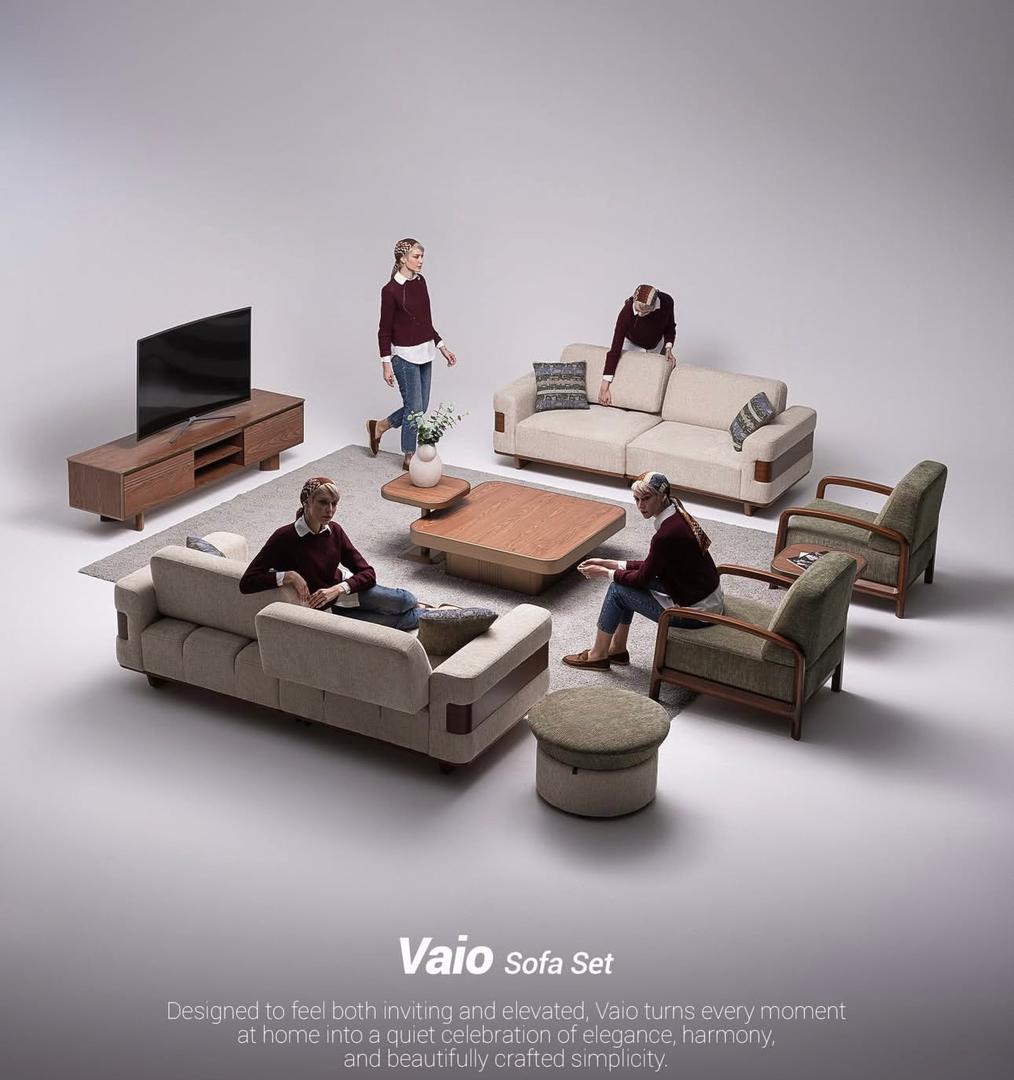 مبل8نفره وایو(شرکت هرواک)-کرم سبز